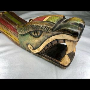 Unique - Hand carved Aztec snake 🐍 full body painted